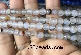 CAA3300 15 inches 6mm faceted round agate beads wholesale