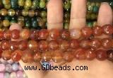 CAA3367 15 inches 10mm faceted round agate beads wholesale