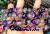 CAA3370 15 inches 10mm faceted round agate beads wholesale