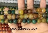 CAA3377 15 inches 10mm faceted round agate beads wholesale