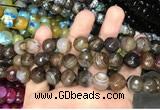 CAA3411 15 inches 12mm faceted round agate beads wholesale