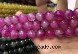 CAA3425 15 inches 14mm faceted round agate beads wholesale