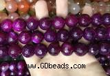 CAA3426 15 inches 14mm faceted round agate beads wholesale