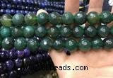 CAA3431 15 inches 14mm faceted round agate beads wholesale