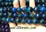 CAA3436 15 inches 14mm faceted round agate beads wholesale