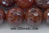 CAA3513 15.5 inches 14mm faceted round AB-color fire agate beads