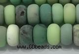 CAA3523 15.5 inches 5*8mm rondelle matte grass agate beads wholesale