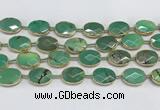 CAA3526 7.5 inches 13*18mm faceted oval grass agate beads