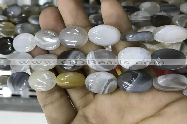 CAA3565 15.5 inches 13*18mm oval grey Botswana agate beads