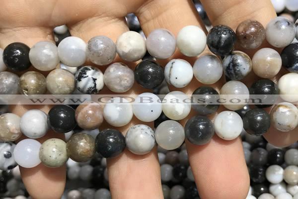 CAA3577 15.5 inches 8mm round parral dendrite agate beads