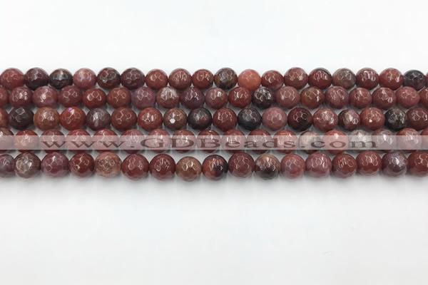 CAA3628 15.5 inches 4mm faceted round Portuguese agate beads