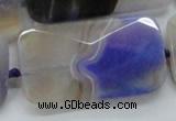 CAA363 15.5 inches 25*50mm faceted rectangle violet line agate beads