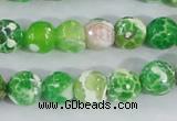 CAA371 15.5 inches 10mm faceted round fire crackle agate beads