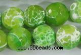 CAA374 15.5 inches 16mm faceted round fire crackle agate beads