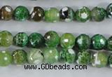 CAA375 15.5 inches 8mm faceted round fire crackle agate beads