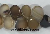 CAA3753 Top drilled 5*8mm flat teardrop line agate beads