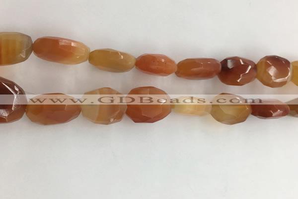 CAA3810 15.5 inches 13*18mm - 15*20mm faceted freeform red agate beads