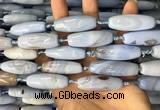 CAA3815 15.5 inches 12*40mm rice blue agate beads wholesale