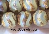 CAA3859 15 inches 8mm round tibetan agate beads wholesale