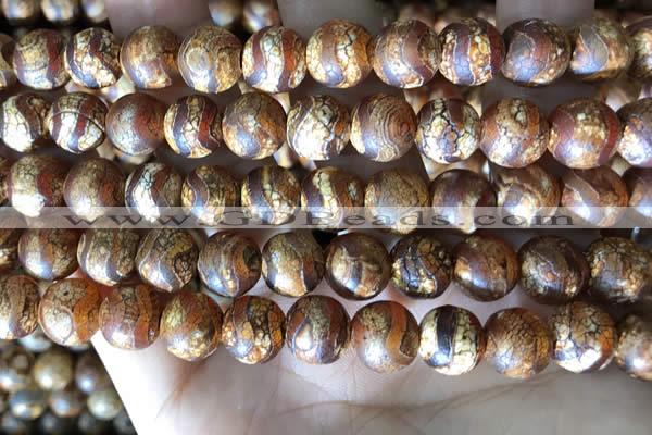 CAA3896 15 inches 10mm round tibetan agate beads wholesale