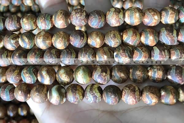 CAA3899 15 inches 10mm round tibetan agate beads wholesale