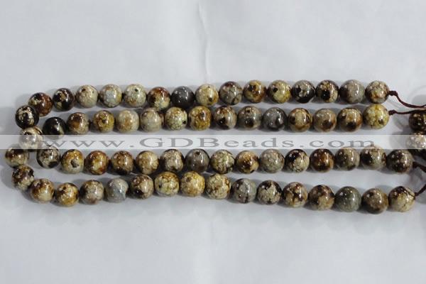 CAA394 15.5 inches 10mm round fire crackle agate beads wholesale