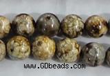 CAA396 15.5 inches 14mm round fire crackle agate beads wholesale