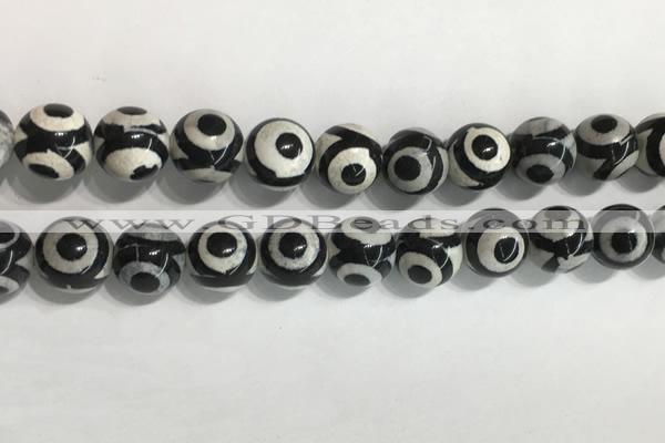 CAA3993 15 inches 12mm round tibetan agate beads wholesale