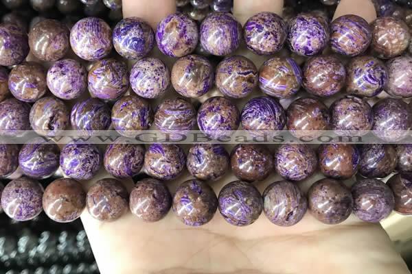 CAA4004 15.5 inches 12mm round purple crazy lace agate beads