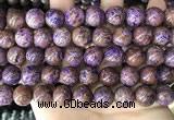 CAA4005 15.5 inches 14mm round purple crazy lace agate beads