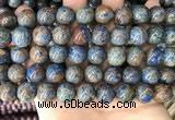 CAA4013 15.5 inches 14mm round blue crazy lace agate beads