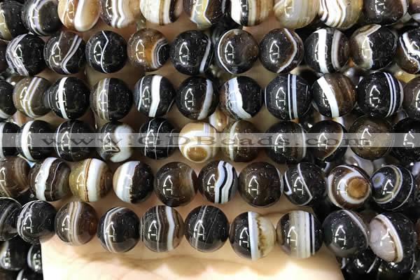 CAA4021 15.5 inches 12mm round line agate beads wholesale