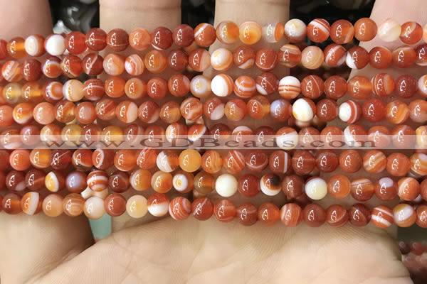 CAA4025 15.5 inches 4mm round line agate beads wholesale