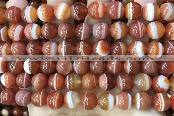 CAA4028 15.5 inches 10mm round line agate beads wholesale