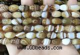 CAA4158 15.5 inches 8*12mm rice line agate beads wholesale