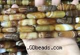 CAA4173 15.5 inches 10*30mm rice line agate beads wholesale