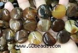 CAA4207 15.5 inches 20mm flat round line agate beads wholesale