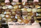 CAA4211 15.5 inches 10*14mm oval line agate beads wholesale