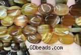 CAA4215 15.5 inches 18*25mm oval line agate beads wholesale