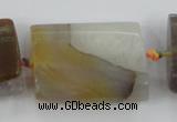 CAA422 15.5 inches 25*35mm faceted rectangle agate druzy geode beads