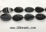 CAA4304 15.5 inches 30*40mm twisted oval line agate beads