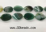 CAA4307 15.5 inches 30*40mm twisted oval line agate beads