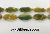 CAA4313 15.5 inches 25*50mm twisted oval line agate beads