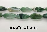 CAA4314 15.5 inches 25*50mm twisted oval line agate beads