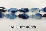 CAA4325 15.5 inches 25*50mm flat teardrop line agate beads