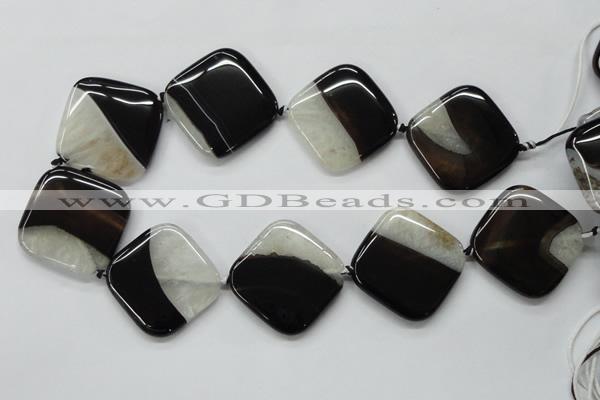 CAA435 15.5 inches 35*35mm diamond agate druzy geode beads