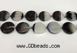 CAA4350 15.5 inches 25mm flat round agate druzy geode beads