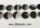 CAA4351 15.5 inches 30mm flat round agate druzy geode beads