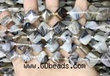 CAA4380 15.5 inches 12*12mm diamond Montana agate beads