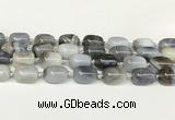 CAA4395 15.5 inches 15*20mm flat teardrop gray agate beads